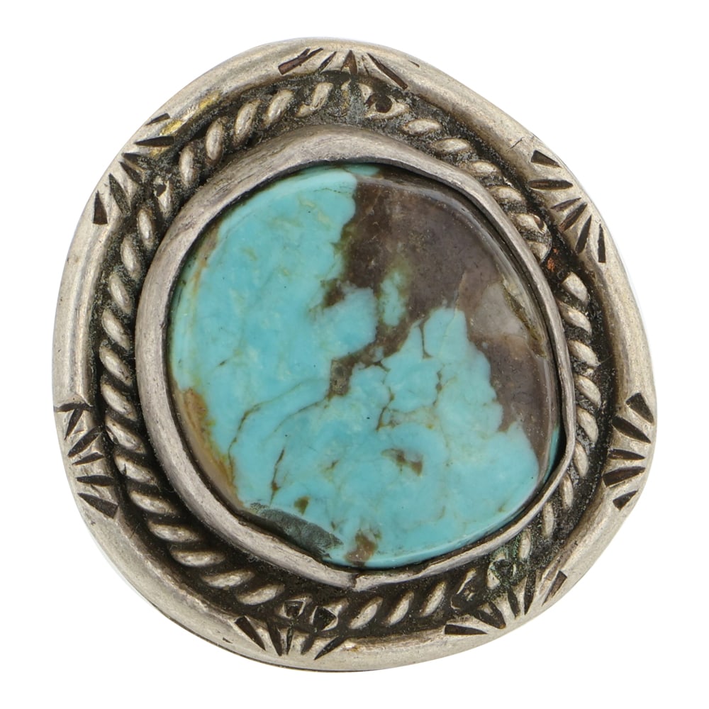 Vintage Navajo Nevada Turquoise Ring: Sterling Silver | Genuine Nevada Turquoise | Vintage Navajo Nevada Turquoise Ring | Navajo Native American Southwest Indian Jewelry | Good (no breaks or damages) | Approximate Weight: 7 Grams | Ring: