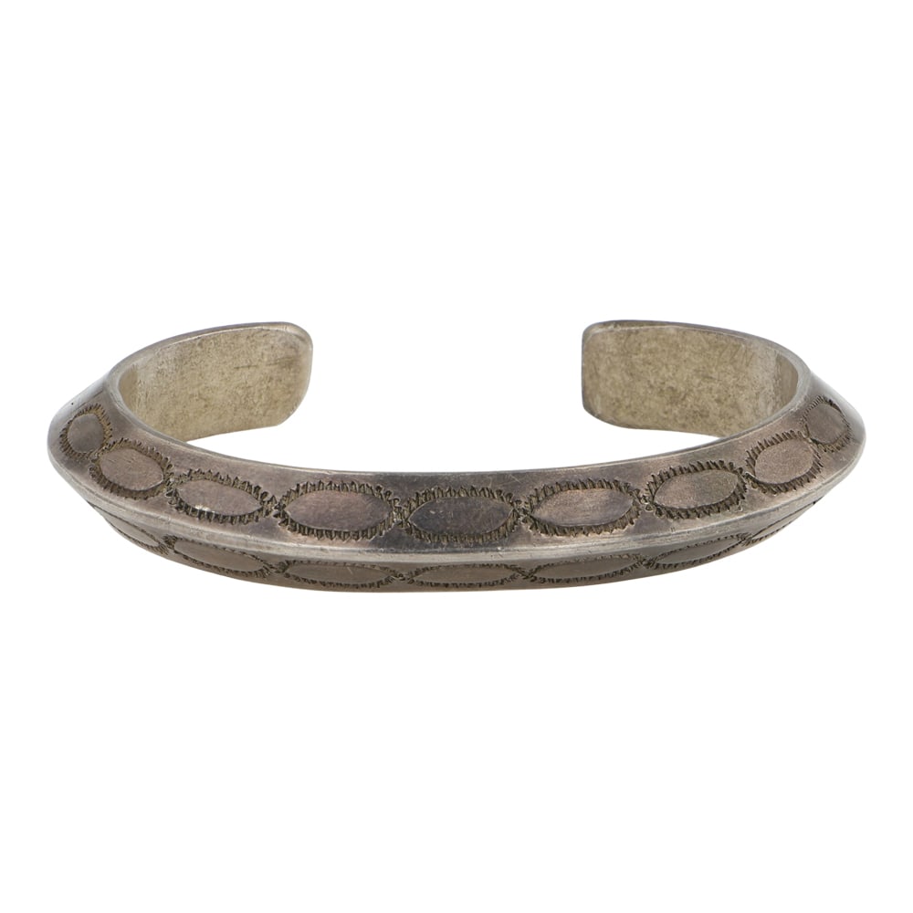 Vintage Navajo Heavy Triangle Wire Stamp Work Cuff Bracelet: Sterling Silver | | Vintage Navajo Heavy Triangle Wire Stamp Work Cuff Bracelet | Navajo Native American Southwest Indian Jewelry | Good (no breaks or damages) | Approximate Weight: 51 Grams | Bracele