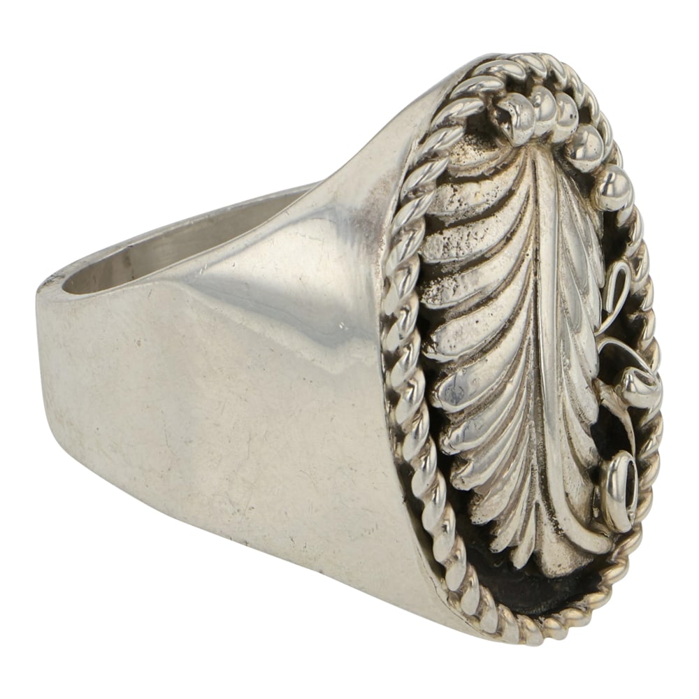 Navajo Plain Silver Feather Ring - 2