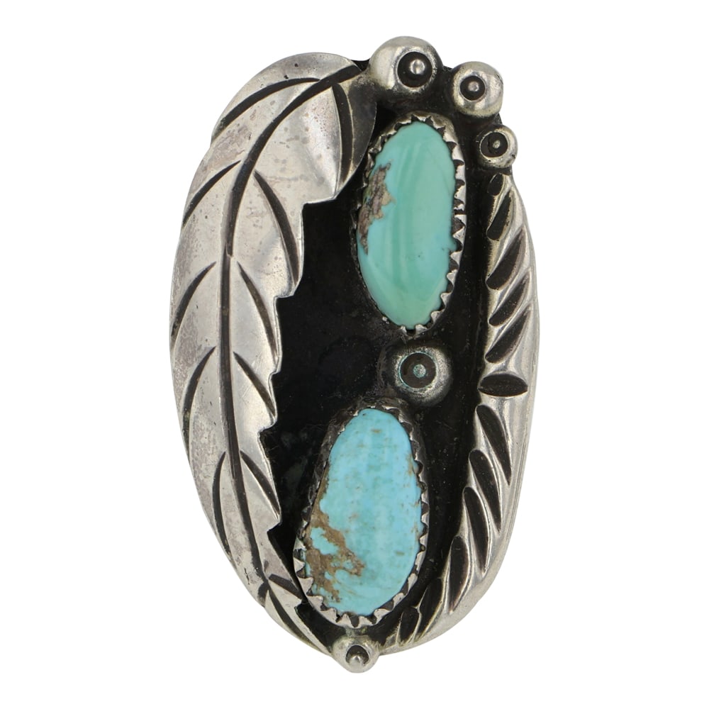 Vintage Navajo Nevada Turquoise Large Statement Ring (1 of 3)