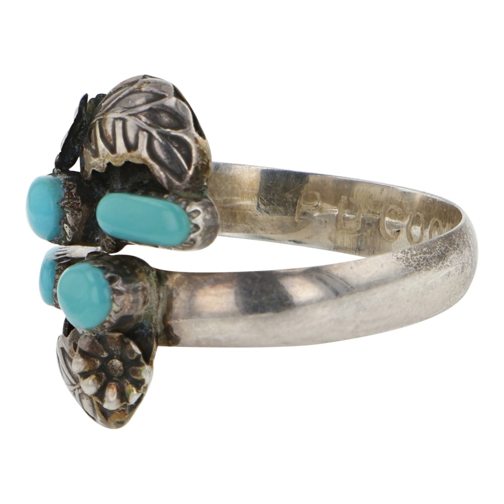 Zuni Kingman Turquoise Adjustable Ring - 2