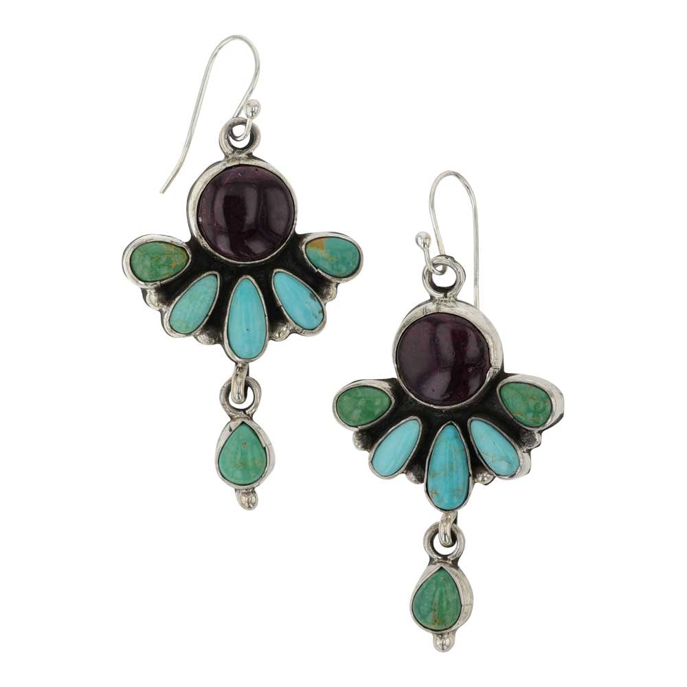 Navajo Spiny Oyster & Turquoise Earrings: Sterling Silver | Genuine Spiny Oyster & Turquoise | Navajo Spiny Oyster & Turquoise Earrings | Navajo Native American Southwest Indian Jewelry | Good (no breaks or damages) | Approximate Weight: 13 G