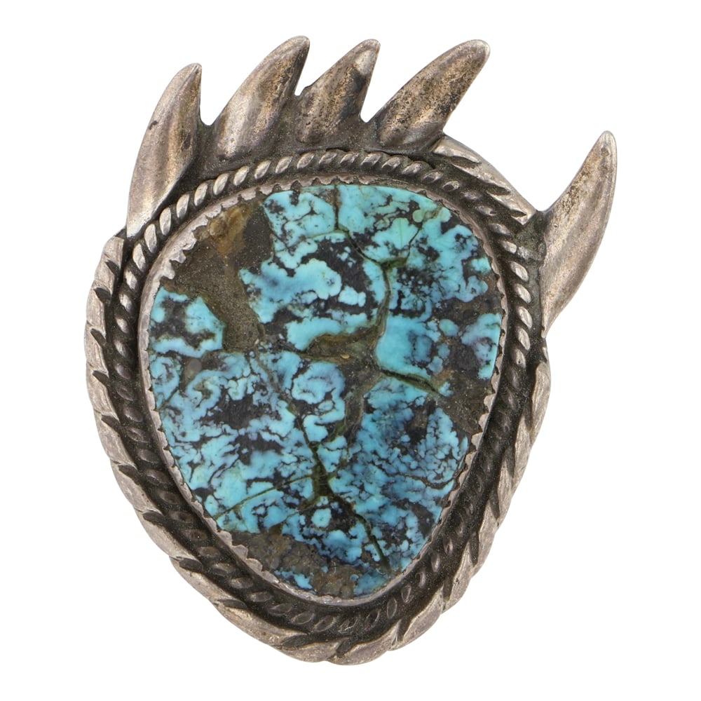 Vintage Navajo Nevada Turquoise Paw Ring (1 of 4)