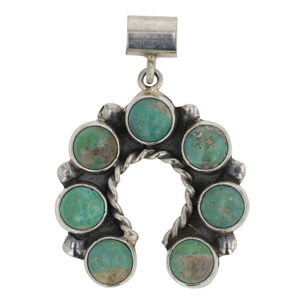 Martin L. Perry Navajo Nevada Turquoise Naja Pendant (1 of 2)