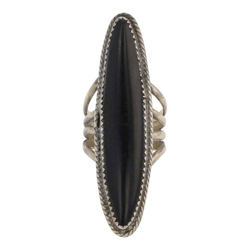Navajo Black Onyx Long Oval Ring (1 of 3)
