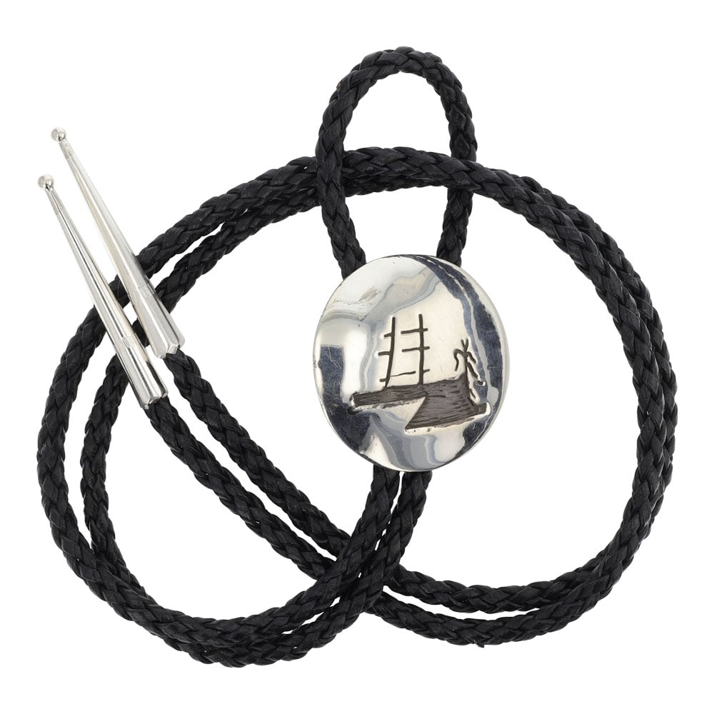 Navajo Plain Silver Bolo Tie: Sterling Silver | | Navajo Plain Silver Bolo Tie | Navajo Native American Southwest Indian Jewelry | Good (no breaks or damages) | Approximate Weight: 28 Grams | Bolo: 19" length, 1.25" x 1.25" pendan