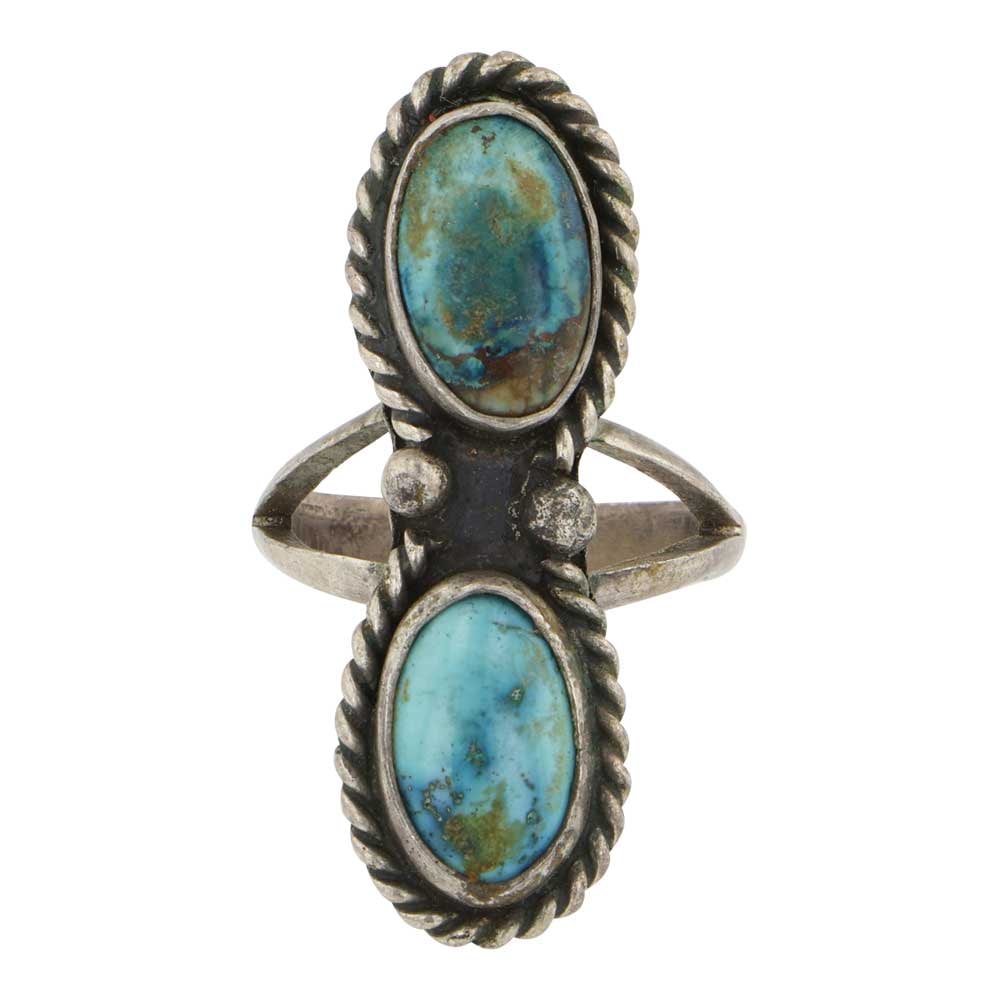 Vintage Navajo Nevada Turquoise Ring: Sterling Silver | Genuine Nevada Turquoise | Vintage Navajo Nevada Turquoise Ring | Navajo Native American Southwest Indian Jewelry | Good (no breaks or damages) | Approximate Weight: 6 Grams | Ring: 