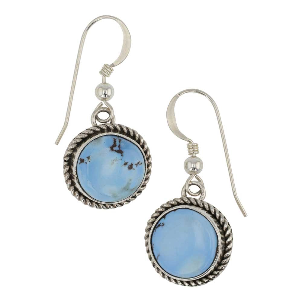 Lee Sandoval Golden Hills Turquoise Earrings: Sterling Silver | Genuine Golden Hills Turquoise | Lee Sandoval Golden Hills Turquoise Earrings | Navajo Native American Southwest Indian Jewelry | Good (no breaks or damages) | Approximate Weight: 4 