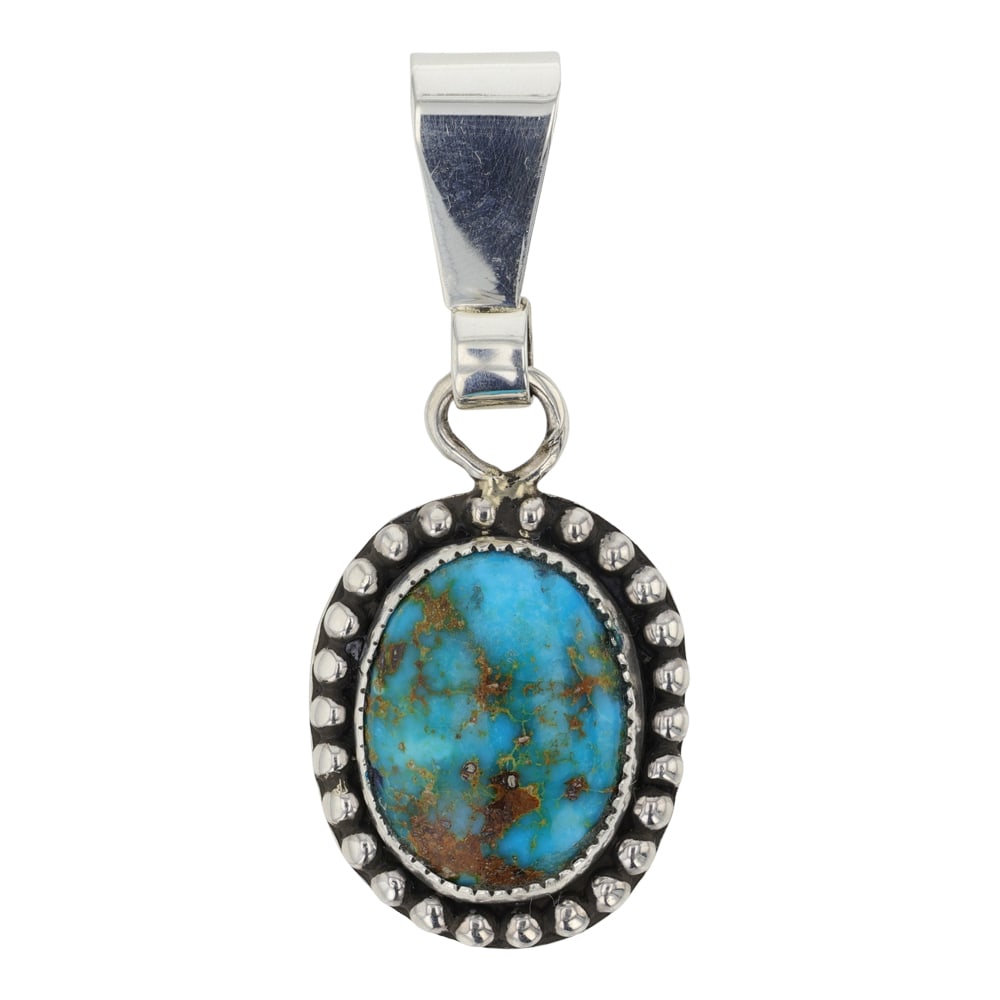 Tom Hawk Navajo Pilot Mountain Turquoise Pendant (1 of 2)