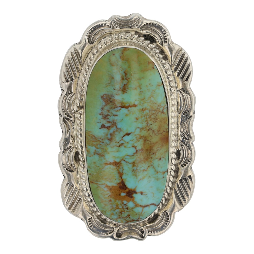 Navajo Menassa Turquoise Pendant: Sterling Silver | Genuine Menassa Turquoise | Navajo Menassa Turquoise Pendant | Navajo Native American Southwest Indian Jewelry | Good (no breaks or damages) | Approximate Weight: 13 Grams | Pendant: