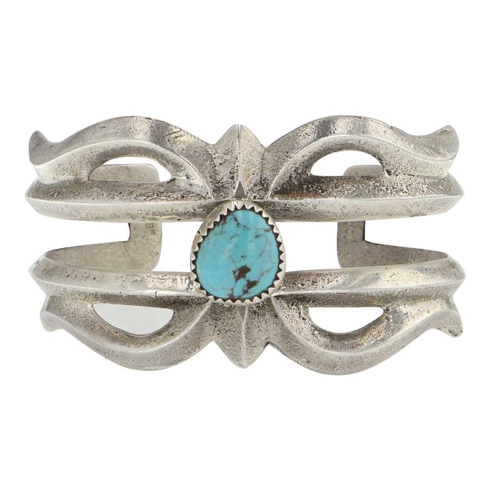 Betsoi Navajo Nevada Turquoise Sandcast Bracelet (1 of 3)