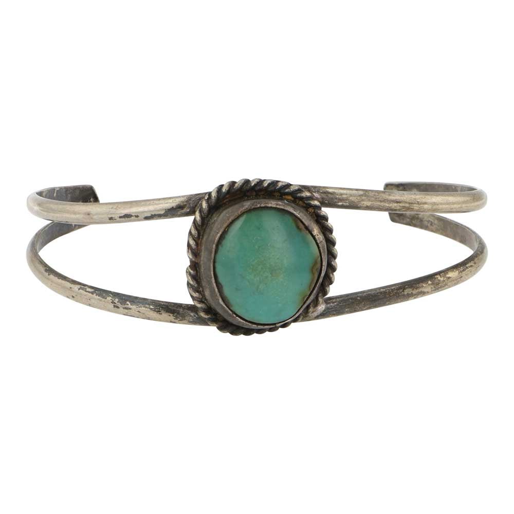 Vintage Navajo Small Nevada Turquoise Bracelet: Sterling Silver | Genuine Nevada Turquoise | Vintage Navajo Small Nevada Turquoise Bracelet | Navajo Native American Southwest Indian Jewelry | Good (no breaks or damages) | Approximate Weight: 10 Gra