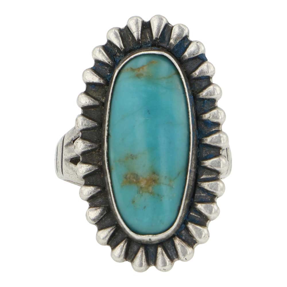 Vintage Navajo Nevada Turquoise Ring: Sterling Silver | Genuine Nevada Turquoise | Vintage Navajo Nevada Turquoise Ring | Navajo Native American Southwest Indian Jewelry | Good (no breaks or damages) | Approximate Weight: 7 Grams | Ring: 