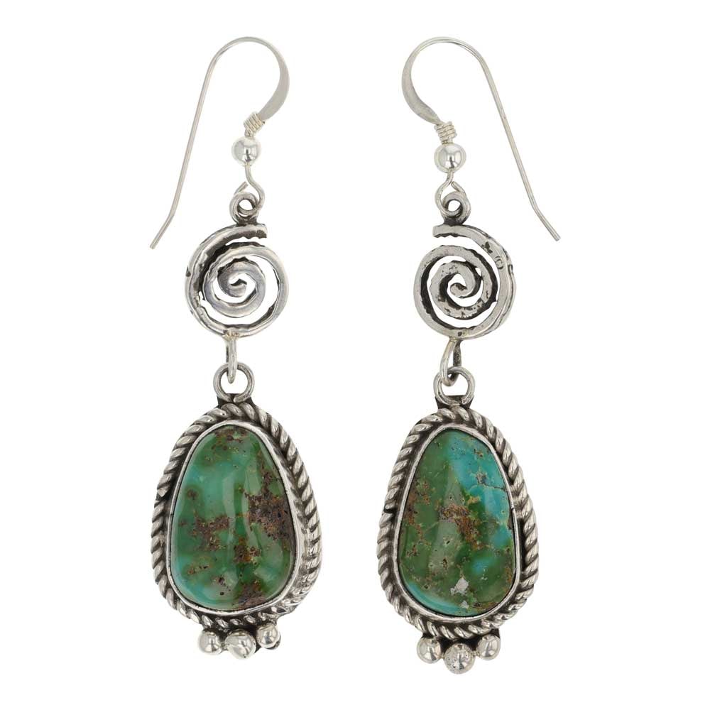 Lee Sandoval Navajo Sonoran Gold Turquoise Earrings: Sterling Silver | Genuine Sonoran Gold Turquoise | Lee Sandoval Navajo Sonoran Gold Turquoise Earrings | Navajo Native American Southwest Indian Jewelry | Good (no breaks or damages) | Approximate Wei