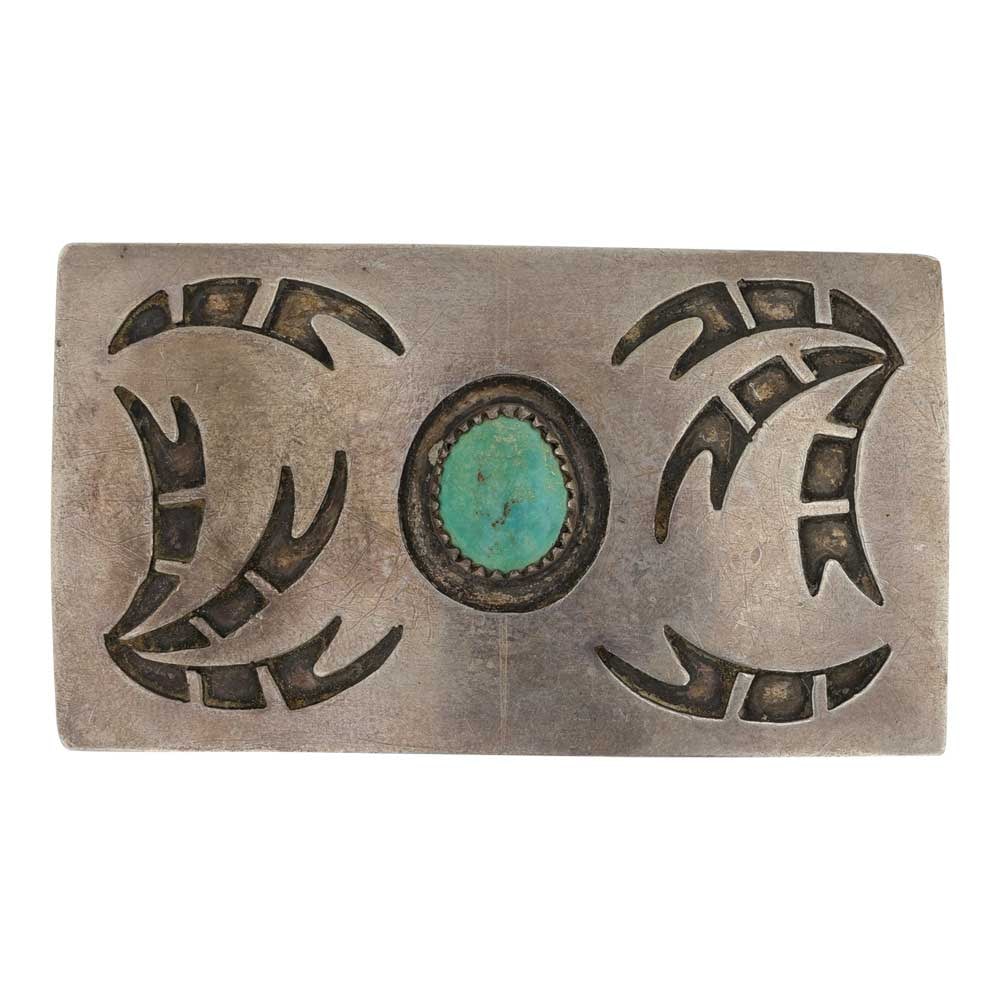 Vintage Navajo Nevada Turquoise Belt Buckle: Sterling Silver | Genuine Nevada Turquoise | Vintage Navajo Nevada Turquoise Belt Buckle | Navajo Native American Southwest Indian Jewelry | Good (no breaks or damages) | Approximate Weight: 31 Grams 