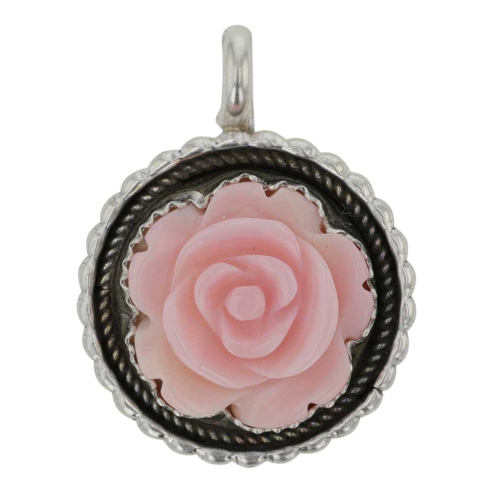 Art Platero Navajo Pink Conch Pendant: Sterling Silver | Genuine Pink Conch | Art Platero Navajo Pink Conch Pendant | Navajo Native American Southwest Indian Jewelry | Good (no breaks or damages) | Approximate Weight: 4 Grams | Necklace: 1