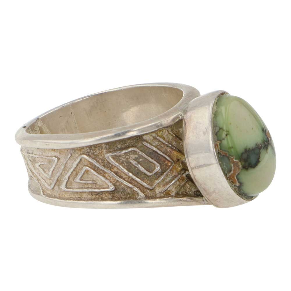 Navajo Tufa Cast Pixie Turuqoise Ring - 2