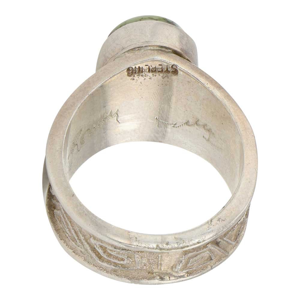 Navajo Tufa Cast Pixie Turuqoise Ring - 4