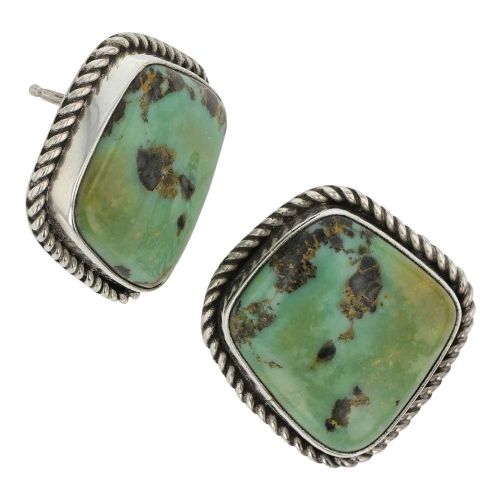Navajo Carico Lake Turquoise Earrings: Sterling Silver | Genuine Carico Lake Turquoise | Navajo Carico Lake Turquoise Earrings | Navajo Native American Southwest Indian Jewelry | Good (no breaks or damages) | Approximate Weight: 7 Grams | 