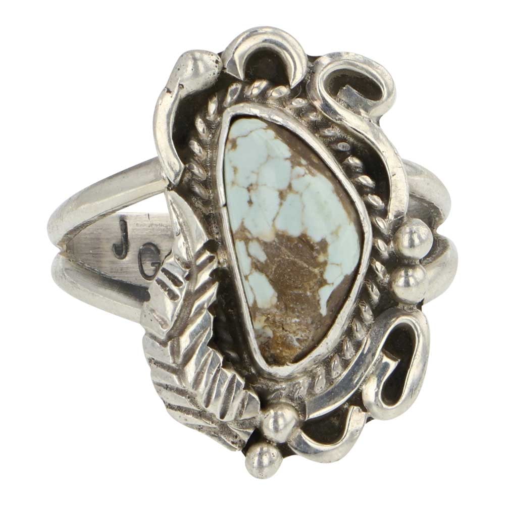 Navajo Dry Creek Turquoise Ring: Sterling Silver | Genuine Dry Creek Turquoise | Navajo Dry Creek Turquoise Ring | Navajo Native American Southwest Indian Jewelry | Good (no breaks or damages) | Approximate Weight: 4 Grams | Ring: 7 