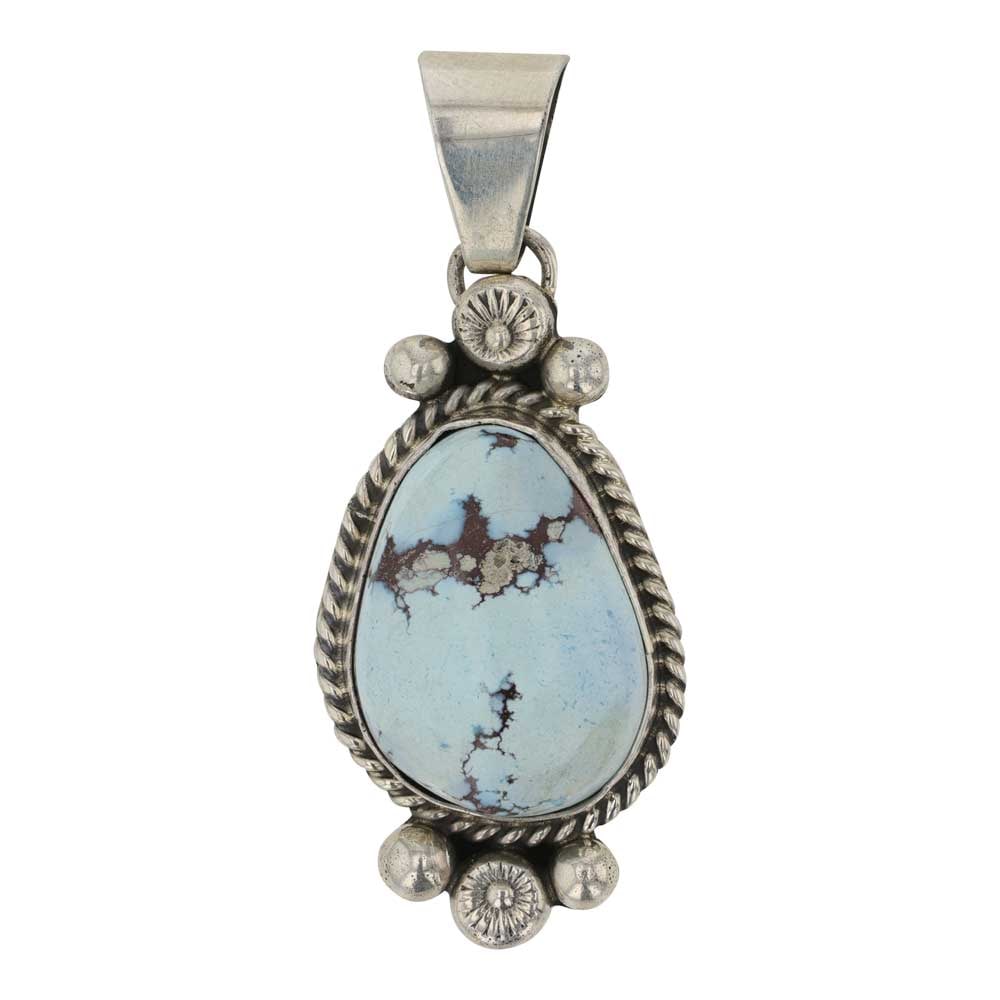 Navajo Golden Hills Turquoise Pendant: Sterling Silver | Genuine Golden Hills Turquoise | Navajo Golden Hills Turquoise Pendant | Navajo Native American Southwest Indian Jewelry | Good (no breaks or damages) | Approximate Weight: 6 Grams |