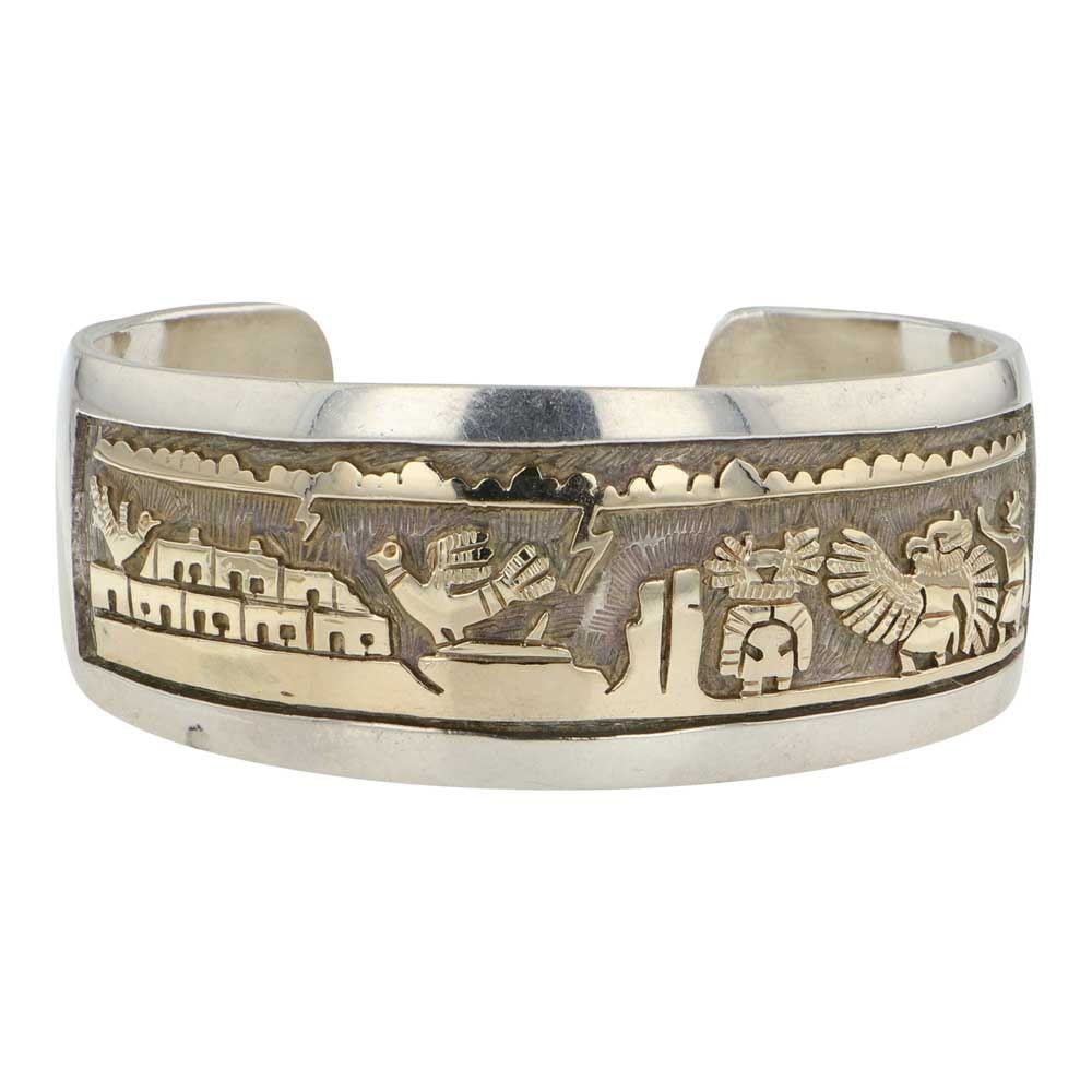 Watson Honani (1953-2023) Award Winning Hopi Artist Master Gold Smith & Silver Smith 14K Gold &: Sterling Silver | | Watson Honani (1953-2023) Award Winning Hopi Artist Master Gold Smith & Silver Smith 14K Gold & Sterling Silver Bracelet | Hopi Native American Southwest Indian Jewelry | Good (no 