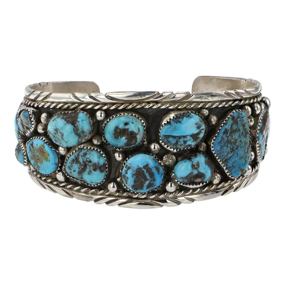 Navajo Kingman Turquoise Cuff Bracelet (1 of 4)