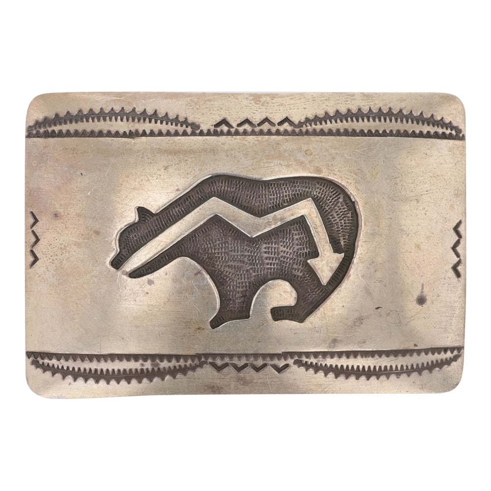 Vintage Hopi Plain Silver Belt buckle (1 of 2)
