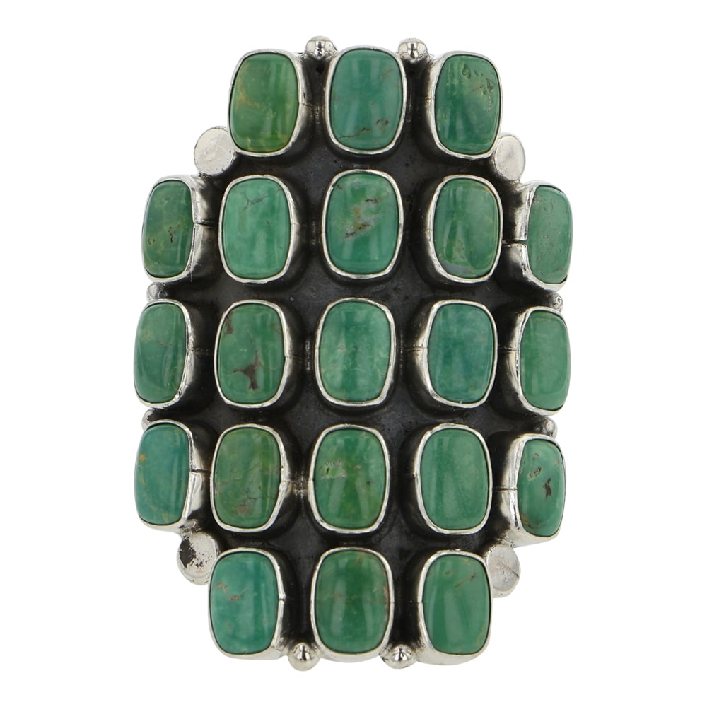 Navajo Nevada Turquoise Ring: Sterling Silver | Genuine Nevada Turquoise | Navajo Nevada Turquoise Ring | Navajo Native American Southwest Indian Jewelry | Good (no breaks or damages) | Approximate Weight: 16 Grams | Ring: 8 size,