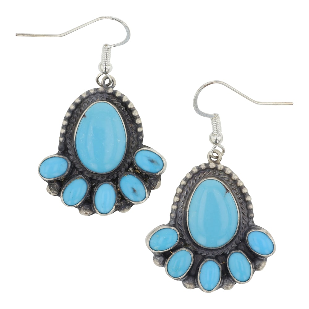 Joe Tso Navajo Lone Mountain Turquoise Earrings (1 of 2)