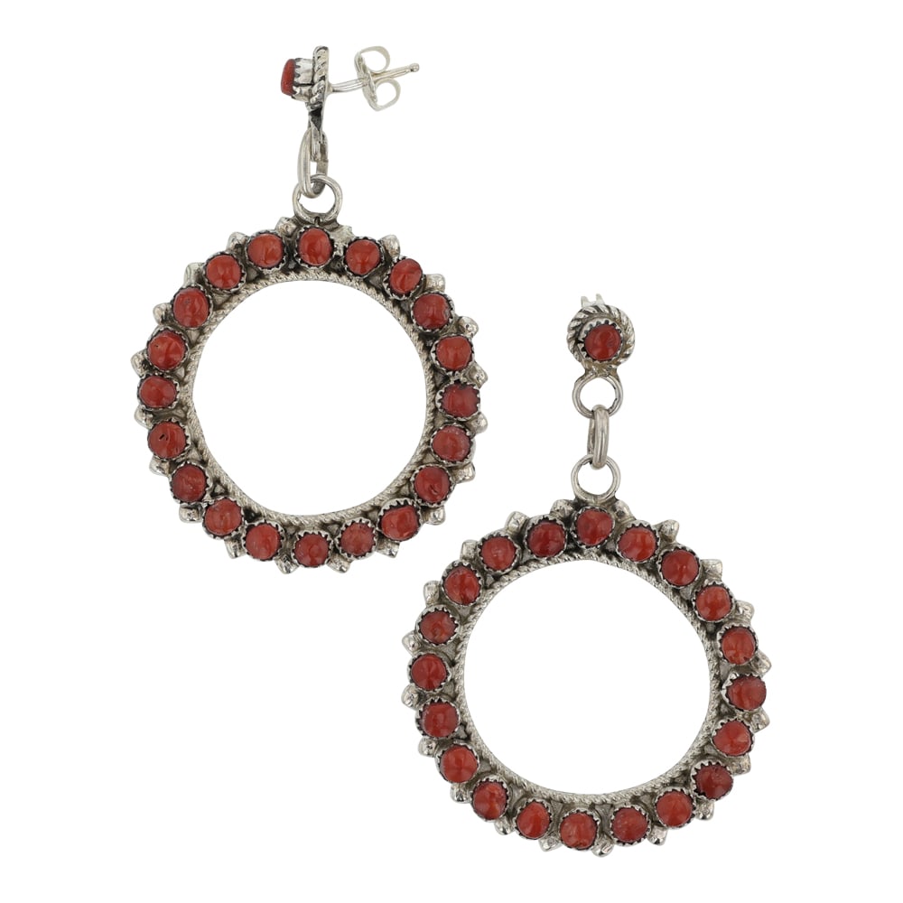 Vintage Zuni Mediterranean Coral Earrings (1 of 2)