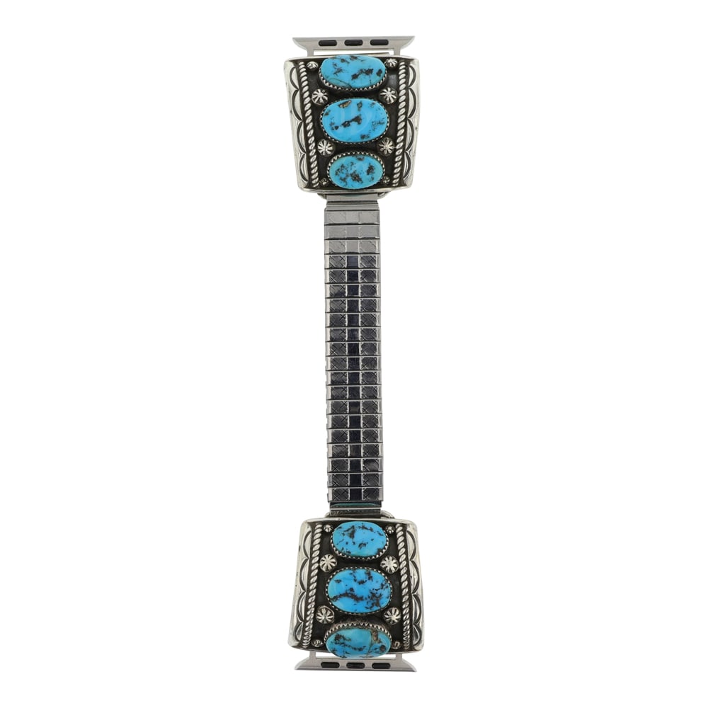 Howard Begay Navajo Kingman Turquoise Watch bracelet with Apple Watch Adapter (1 of 2)