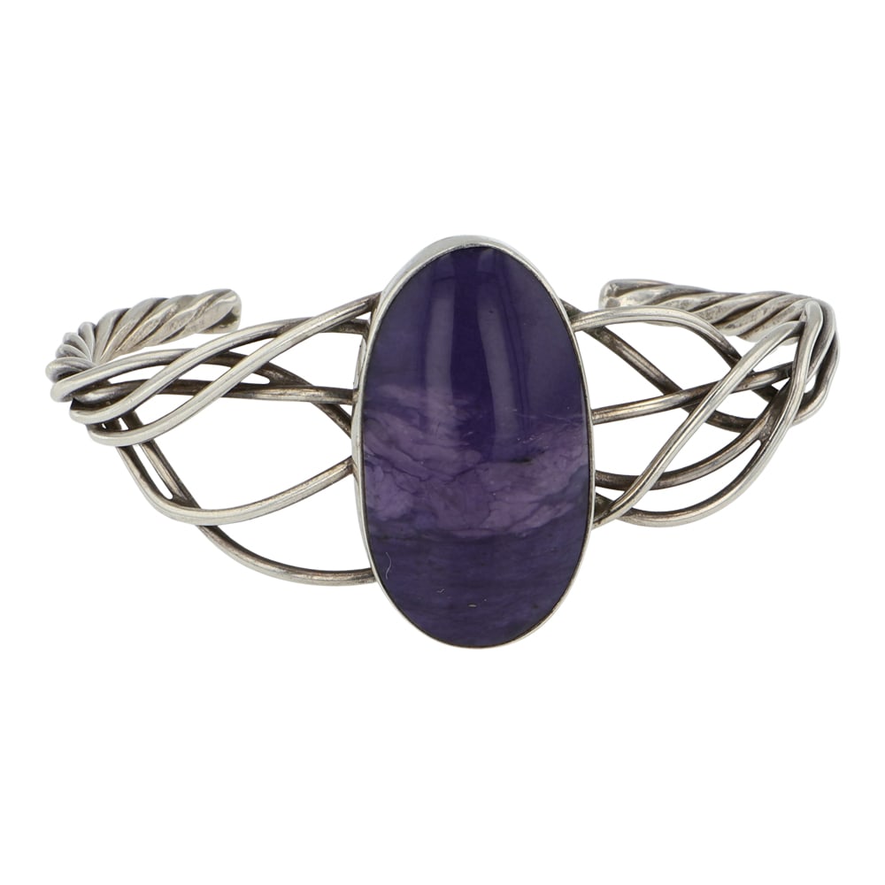Navajo Charoite Contemporary Cuff Bracelet (1 of 3)