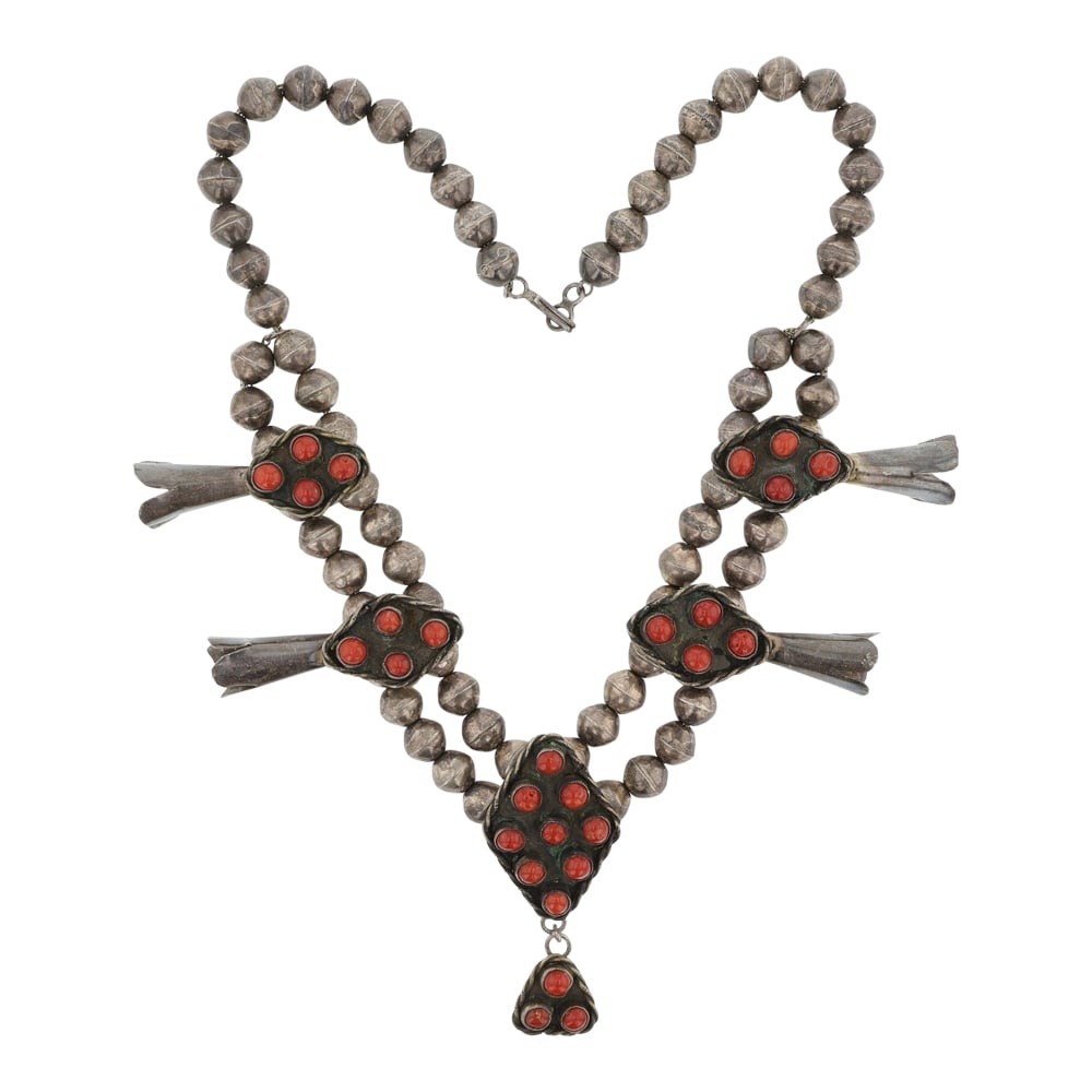 Vintage Navajo Mediterranean Coral Choker Necklace (1 of 3)