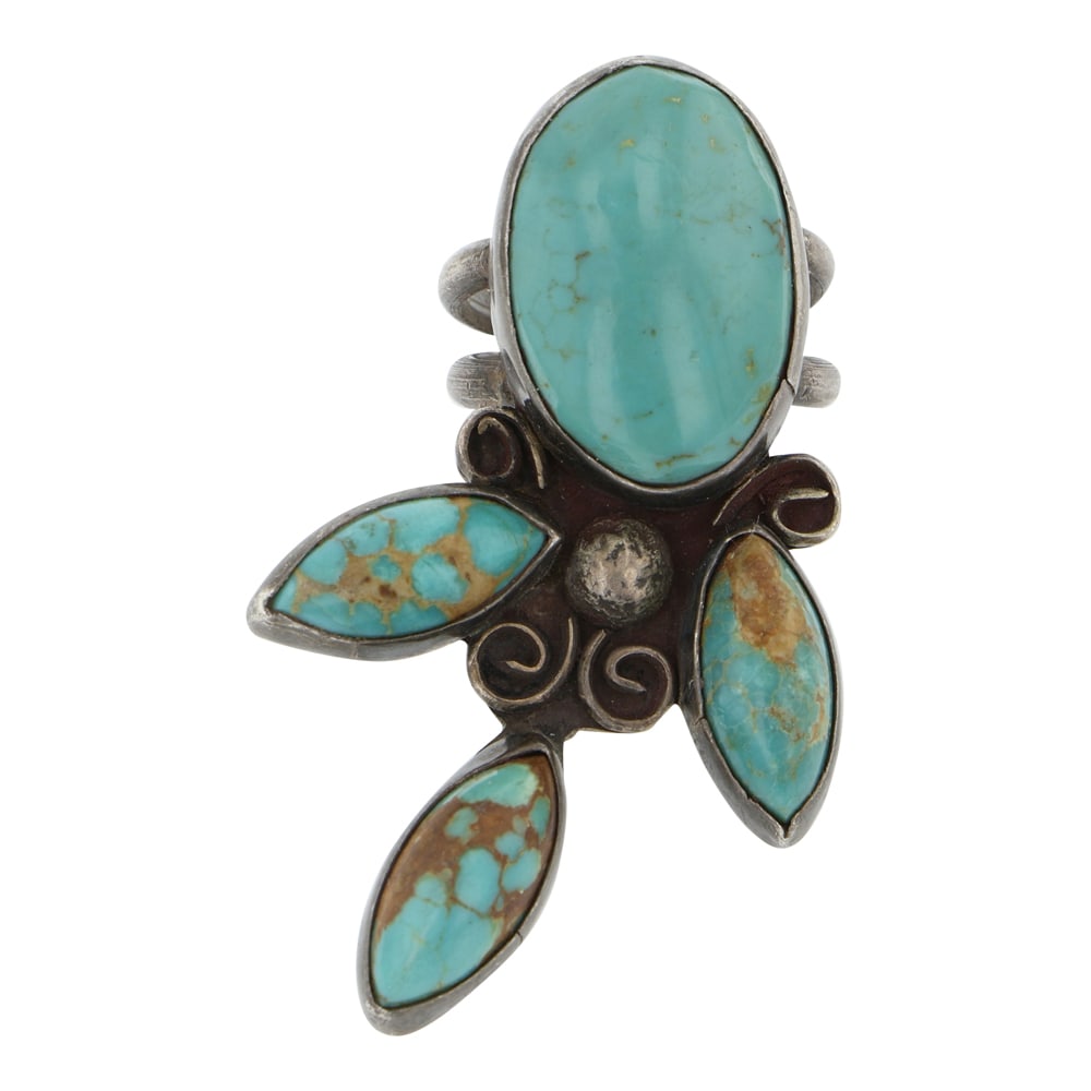 Vintage Navajo Nevada Turquoise Ring: Sterling Silver | Genuine Nevada Turquoise | Vintage Navajo Nevada Turquoise Ring | Navajo Native American Southwest Indian Jewelry | Good (no breaks or damages) | Approximate Weight: 13 Grams | Ring:
