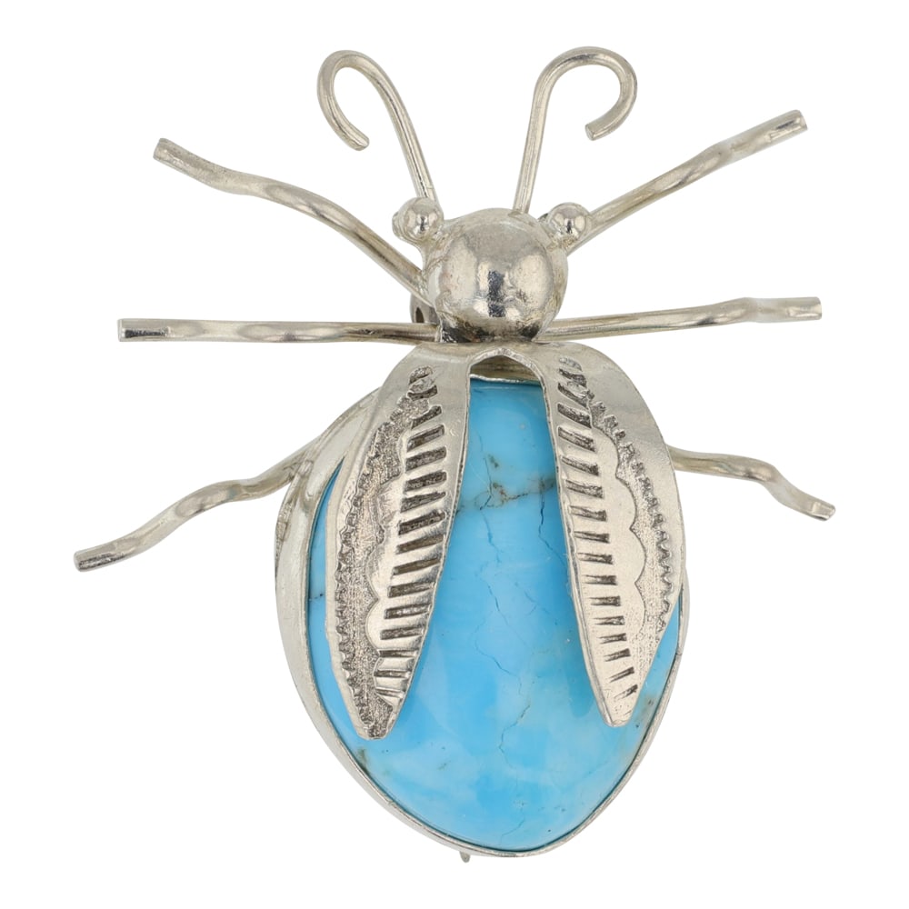 Navajo Kingman Turquoise Insect Pin (1 of 2)