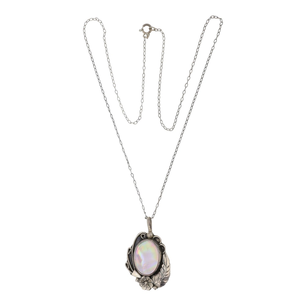 Vintage Navajo Mother of Pearl Reversible Pendant (1 of 3)