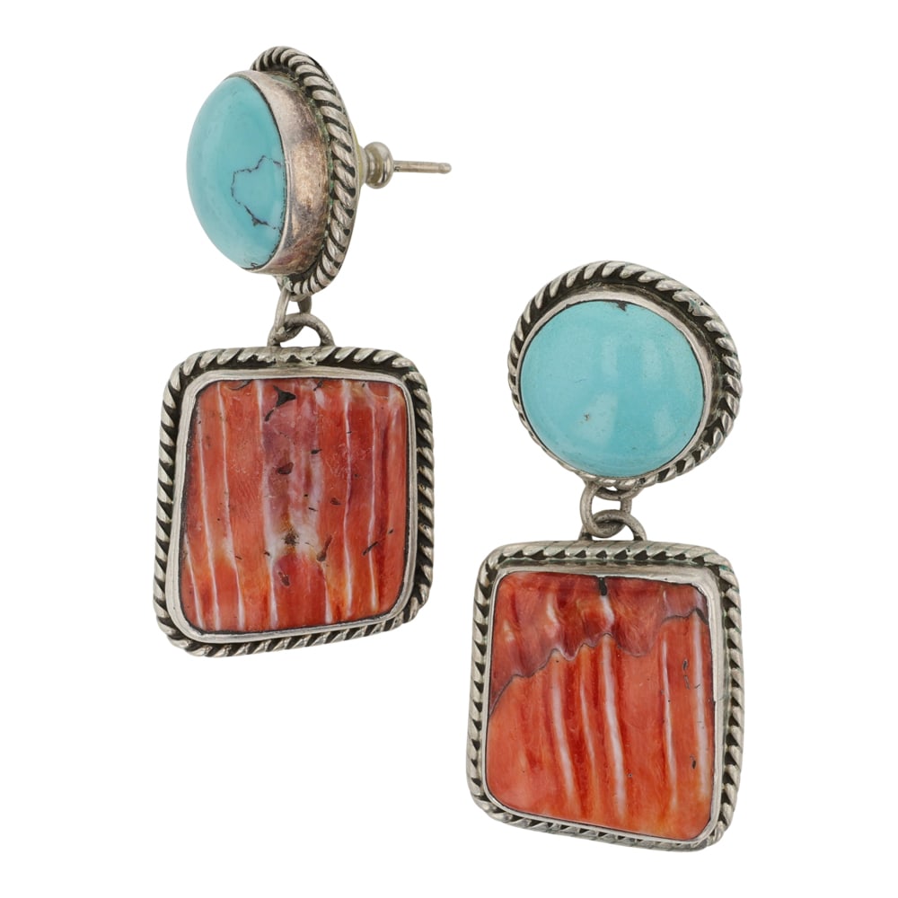 Chimney Butte Turquoise & Spiny Oyster Earrings (1 of 2)