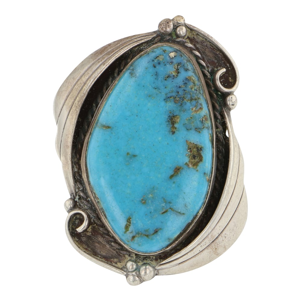 Vintage Navajo Blue Gem Turquoise Ring (1 of 3)