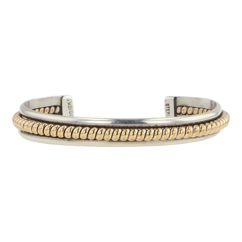 Tahe Navajo Sterling Silver & 12K Gold Filled Bracelet: Sterling Silver | | Tahe Navajo Sterling Silver & 12K Gold Filled Bracelet | Navajo Native American Southwest Indian Jewelry | Good (no breaks or damages) | Approximate Weight: 20 Grams | Bracelet: 5.