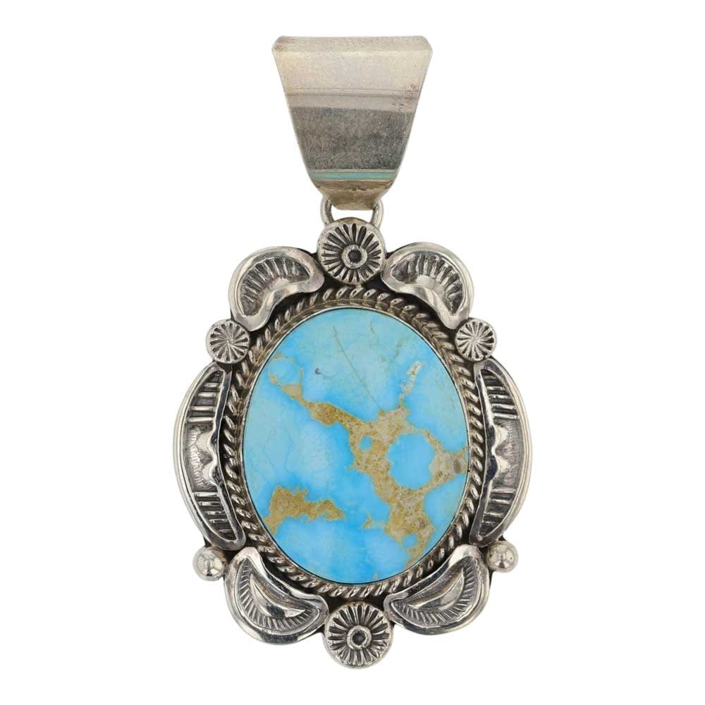 Ella Linkin Navajo Blue Ridge Turquoise Pendant (1 of 2)
