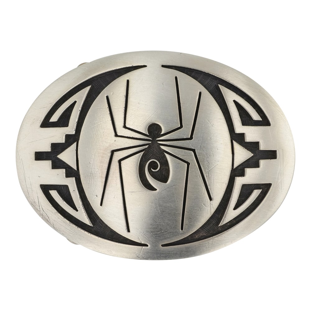 Arthur Allen Lomayestewa Hopi Vintage Spider Belt Buckle (1 of 2)