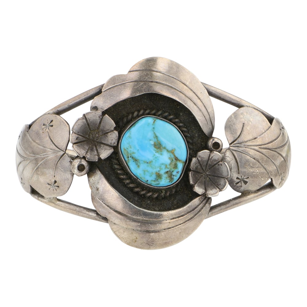 Vintage Navajo Kingman Turquoise Bracelet (1 of 3)