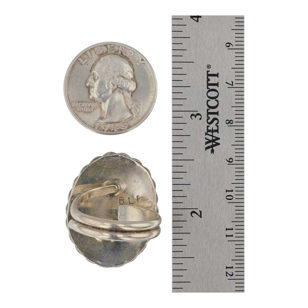 Navajo White Buffalo Adjustable Ring - 3