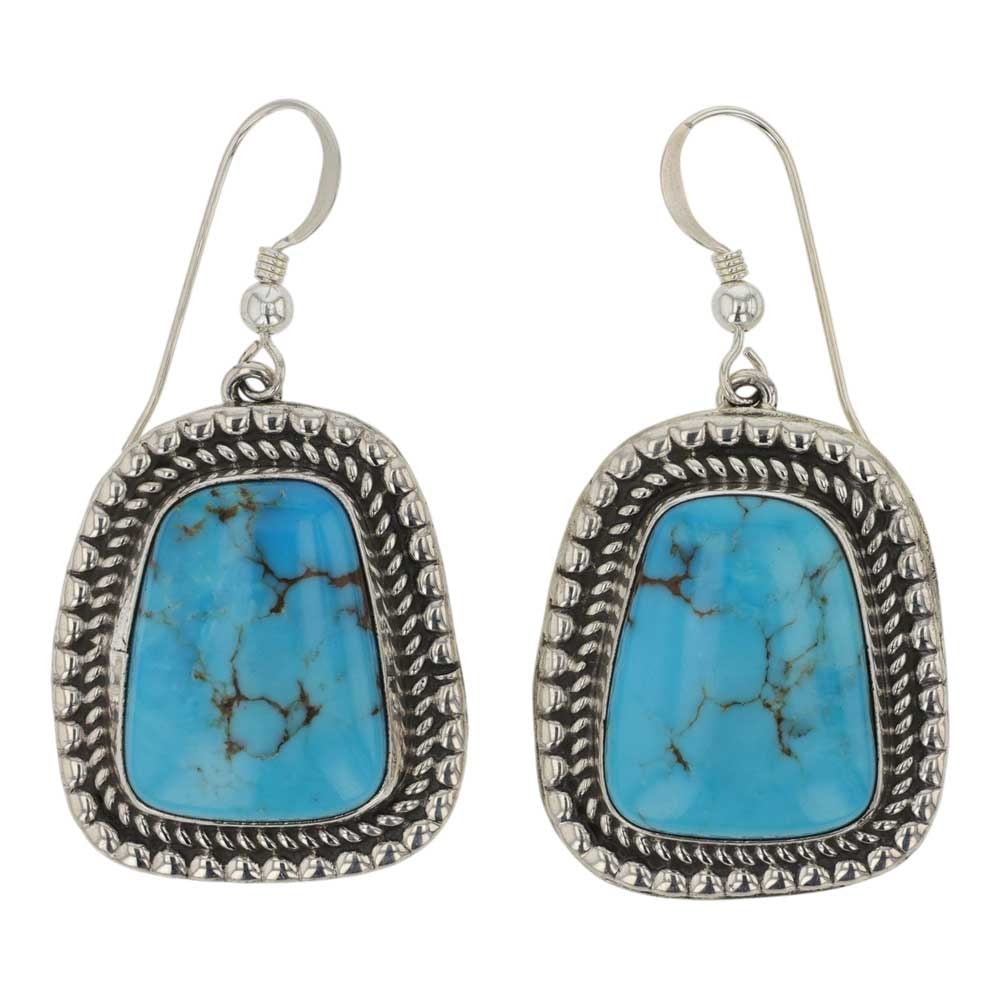 Renell Perry Navajo Prince Turquoise Earrings: Sterling Silver | Genuine Prince Turquoise | Renell Perry Navajo Prince Turquoise Earrings | Navajo Native American Southwest Indian Jewelry | Good (no breaks or damages) | Approximate Weight: 14