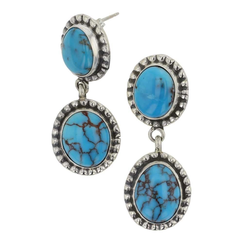 Carol Wylie Navajo Spiderweb Turquoise Earrings: Sterling Silver | Genuine Turquoise | Carol Wylie Navajo Spiderweb Turquoise Earrings | Navajo Native American Southwest Indian Jewelry | Good (no breaks or damages) | Approximate Weight: 10 Grams | E