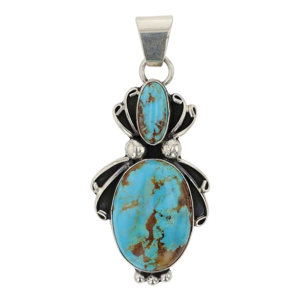 Navajo Royston Turquoise Two Stone Pendant (1 of 2)