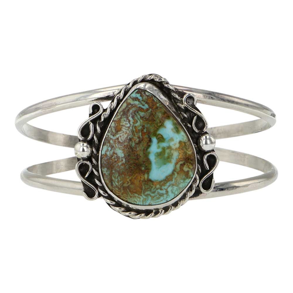 Gilbert Nez Navjao Royston Turquoise Bracelet: Sterling Silver | Genuine Royston Turquoise | Gilbert Nez Navjao Royston Turquoise Bracelet | Navajo Native American Southwest Indian Jewelry | Good (no breaks or damages) | Approximate Weight:?25 Gra