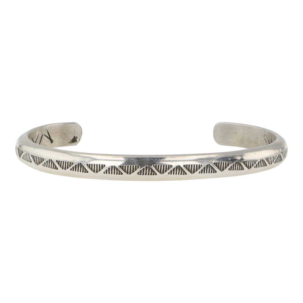 Navajo Stamp-Work Sterling Silver Cuff Bracelet: Sterling Silver | | Navajo Stamp-Work Sterling Silver Cuff Bracelet | Navajo Native American Southwest Indian Jewelry | Good (no breaks or damages) | Approximate Weight:?24 Grams | Bracelet: 5.25" inn