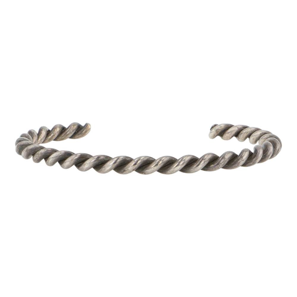Navajo Plain Silver Twist Wire Bracelet (1 of 3)